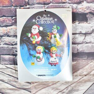 Paragon Santa & Friends 4 Felt Christmas Ornaments Craft Kit NIP